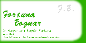 fortuna bognar business card