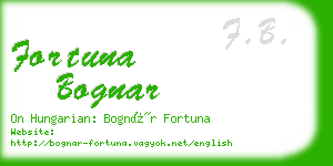 fortuna bognar business card